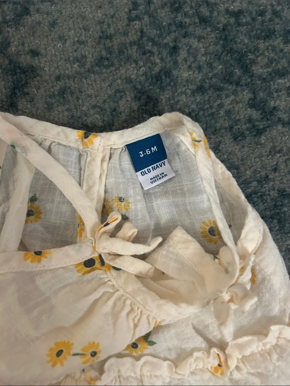 Old Navy White Halter Dress & Bloomers with Yellow Sunflower Print